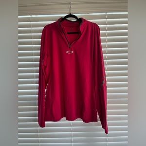 Mens Oakley pink and gray sweater, size XL